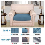 H.VERSAILTEX Super Stretch Individual Seat Cushion Covers Sofa Covers Couch Cushion Covers Slipcover Sets Thick Jacquard Textured Twill Fabric (1 Piece Chair Cushion Cover, Dusty Blue)