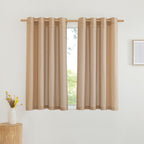 NICETOWN Taupe Linen Curtains for Bedroom, Thick Flax Privacy Added Light Filtering Casual & Rustic Semi Sheer Curtains & Drapes Light Filtering for Kitchen/Cafe, W55 x L54, 2 Panels