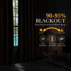 PONY DANCE Blackout Curtains for Bedroom - Decoration Xmas Festival Window Treatments Light Block Thermal Curtain Drapes Set Energy Saving, Wide 52 by Long 54 inch, Red, 2 Panels