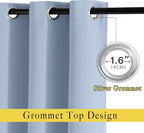 NICETOWN Vintage Blue Blackout Curtains 108 inches Long for Bedroom - Grommet Triple Weave Energy Saving Solid Drapes Sound Reducing Window Treatments for Living Room, W52 x L108, 2 Panels