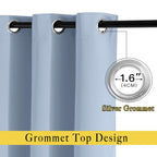 NICETOWN Blackout Vintage Blue Curtains for Bedroom, Energy Saving Thermal Insulated Sound Dampening Window Curtains Grommet Room Darkening for Living Room, 2 Panels, W52 x L90