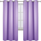 LEMOMO Lavender Thermal Blackout Curtains/42 x 72 Inch/Set of 2 Panels Room Darkening Curtains for Bedroom