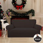 Easy-Going Stretch Loveseat Slipcover 1-Piece Sofa Cover Furniture Protector Couch Soft with Elastic Bottom for Kids Polyester Spandex Jacquard Fabric Small Checks (Loveseat, Chocolate)