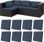 8Pcs Stretch Patio Cushion Covers,Outdoor Couch Covers Replacement,Outdoor Couch & Sofa Slipcovers,for Patio Furniture Cushion Covers,Washable Reusable Furniture Protector (Grey Blue,Cover Only)