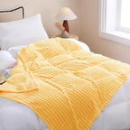 Light Yellow Fleece Throw Blanket 60”×80” for Couch Sofa Livingroom