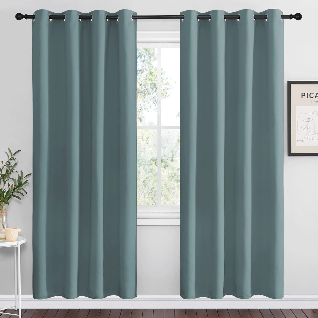 NICETOWN Cappuccino Blackout Curtains for Kitchen 55" w x 78" L 2 Panels
