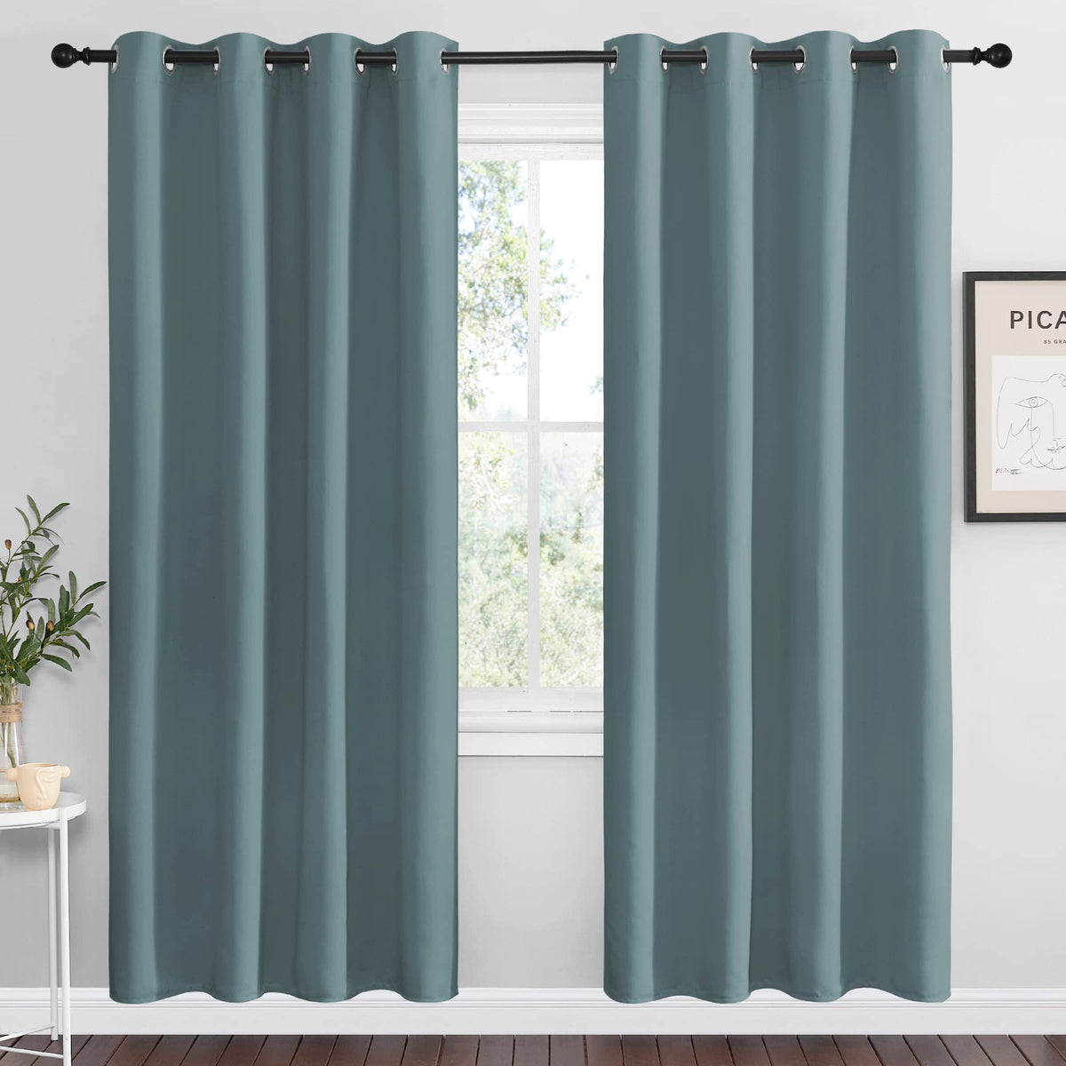 NICETOWN Cappuccino Blackout Curtains for Kitchen 55" w x 78" L 2 Panels