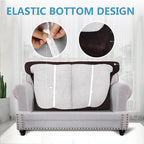 Leather Look Couch Cushion Covers Sofa Seat Slipcovers Sets Couches Furniture Protector for Sectional Armchair Loveseat Pets Kids Stretch Spandex Fabric (2 T-Cushion Loveseat, Chocolate)