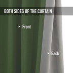 100% Blackout Shield Linen Blackout Curtains for Bedroom, Moss Green Grommet Curtains for Living Room, Thermal Insulated Room Darkening Drapes for Nursery, Boho Home Decor, 50" W x 90" L, 2 Panels