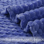Exclusivo Mezcla Fleece Throw Blanket for Couch, Extra Large Fuzzy Cobalt Blue Bed Blankets, Soft Cozy Plush Sofa Throws for All Seasons, 50x70 Inches