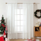 MIULEE 2 Panels Sheer Curtains for Living Room 54 X 102 Inches Ivory