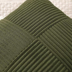 MIULEE Olive Green Decorative Euro Sham Pillow Covers 24x24 Inch for Bed Couch Sofa Spring Decor Pack of 2 Boho Farmhouse Throw Pillows Soft Cross Corduroy Patchwork Textured Cushion Cases