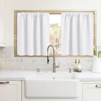 RYB HOME Cafe Curtains 24 inch Length, Mini RV Curtains for Camper Windows