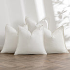 MIULEE Beige Boho Linen Decorative Pillow Covers 24x24 Inch Pack of 4