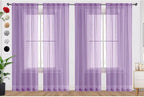 SpaceDresser Lavender Sheer Curtains 4 Panels Rod Pocket Semi-Sheer Curtain 54 Inches Long Light Filtering Voile Window Drapes for Bedroom Living Room Kitchen, Each 52W x54L