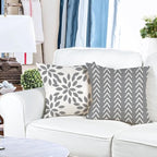 YCOLL Pillow Covers 18x18 Set of 4，Modern Sofa Throw Pillow Cover, Decorative Home Outdoor Linen Fabric Geometric Pillow Case for Couch Bed Car，Gray