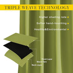 NICETOWN Room Darkening Draperies Curtains Panels - Window Treatment Thermal Insulated Solid Grommet Room Darkening Curtains/Panels/Drapes for Bedroom (Fresh Green, Set of 2, 66 by 66 Inch)