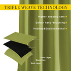 NICETOWN Room Darkening Fresh Green Curtains 84 inches Long, Grommet Room Darkening Thermal Insulated Sound Dampening Window Treatments for Bedroom/Home Office, 2 Panels, W46 x L84