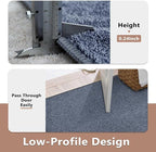 FinRèc 7x10 Washable Area Rugs for Bedroom Living Room, Low Pile Thin Rug Solid Color, Non-Slip Carpet Indoor for Home Decor (Navy Blue)