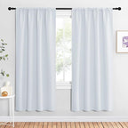 NICETOWN Kitchen Room Darkening Curtains - Window Treatment Thermal Insulated Rod Pocket Room Darkening Curtains/Drapes for Bedroom (2 Panels, 42 by 72, Greyish White)