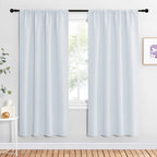 NICETOWN Kitchen Room Darkening Curtains - Window Treatment Thermal Insulated Rod Pocket Room Darkening Curtains/Drapes for Bedroom (2 Panels, 42 by 72, Greyish White)
