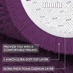 OLANLY Dark Purple Round Rugs for Bedroom - Machine Washable, 8 ft Circle Area Rugs for Living Room, Soft and Fluffy Shaggy Carpet for Teen Girl and Boys, Nursery Rooms, Dorms, Home Decor Aesthetic