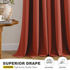 MIULEE Fall Blackout Curtains for Bedroom 2 Panel 40"x72" Long Burnt Orange