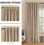 MIULEE Velvet Curtains 90 inches 2 Panels - Luxury Blackout Curtains for Bedroom Living Room Thermal Insulated Super Soft Window Drapes Rod Pocket & Back Tab, Camel Beige, W52 x L90 inch