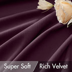 MIULEE Dark Purple Velvet Curtains 90 inches - Luxury Blackout Curtains for Bedroom Living Room Thermal Insulated Super Soft Window Drapes Rod Pocket & Back Tab, W52 x L90 inches, 2 Panels