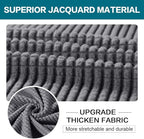 Turquoize 4 Piece Sofa Covers for 3 Cushion Couch Sofa Slipcover Soft Couch Cover for Dogs-Washable Sofa Furniture Covers with 3 Individual Cushion Covers, Jacquard Fabric (3 Cushion Sofa, Gray)