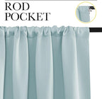 NICETOWN 2 Panels Blackout Curtains, Rod Pocket Thermal Insulated Curtains for Bedroom, Room Darkning Shading Blinds Modern Home Decoration for Living Room, Home Office, W42 x L63 in, Aqua Green