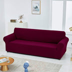 Joccun Christmas Stretch Couch Cover Slipcovers, 1-Piece Sofa Covers for 3 Cushion Couch Spandex Jacquard Washable Furniture Protector Cover for Living Room,Kids,Pets(Sofa,Burgundy)