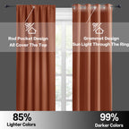 RYB HOME Short Blackout Curtains for Bedroom, Room Darkening Insulated