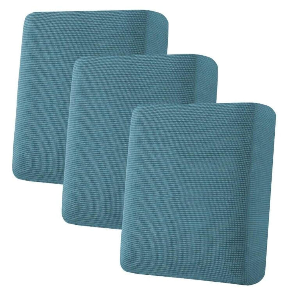 H.VERSAILTEX Super Stretch Individual Seat Sofa Covers Couch Slipcover Sets Thick Jacquard Textured Twill Fabric (3 Piece Sofa Cushion Covers, Storm Blue)