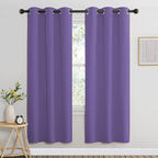 NICETOWN Blackout 72 inch Curtains for Kids Room, Grommet Room Darkening Thermal Insulated Solid Window Treatments Sound Reducing for Bedroom, 2 Panels, W37 x L72, Lilac Purple