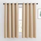 NICETOWN Bedroom Curtains Room Darkening Draperies - Biscotti Beige Room Darkening Drapes/Panels for Bedroom, Grommet Top 2-Pack, 52 x 63 inches Long, Thermal Insulated, Privacy Assured