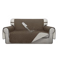 ISSUNTEX Double Protection 100% Waterproof Loveseat Sofa Covers for Living Room, Couch Covers for 2 Cushion Couch Sofa, Reversible Furniture Protector Sofa Cover for Dogs (Loveseat, Camel/Ivory)
