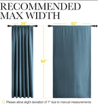 NICETOWN 2 Panels Blackout Curtains, Rod Pocket Thermal Insulated Drapes 84 inches Long, Easy-Care Modern Home Decoration Sunshades for Guest Room, Living Room, Office, 62 x 84 Inch, Smoky Blue