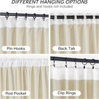 RYB HOME Beige Velvet Curtains 102 inches with Hook Belt, Soft Fabric Room Darkening Thermal Insulated Luxurious Home Decor Curtains for Living Room Bedroom, W 52" x L 102", 2 Panels Set