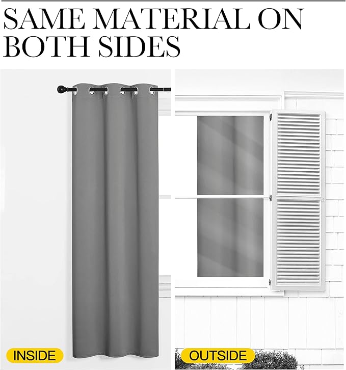 NICETOWN Silver Grey Room Darkening Curtain Panels 90" Long for RV, Play Room, Studio, Heat Block Out and Keep Warm Drapes Window Treatment Drapes for Doorway Entryway Patio (55" Width, 2 Panels)