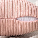 MIULEE Pink Decorative Throw Pillow Covers 18x18 Inch for Couch Bed Sofa Valentines Day Pack of 2 Boho Farmhouse Throw Pillows Soft Cross Corduroy Patchwork Textured Cushion Cases