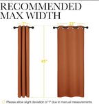 NICETOWN Burnt Orange Window Curtains Blackout Drapes, Thermal Insulated Solid Grommet Blackout Curtains/Draperies for Living Room (1 Pair, 29 by 45 inches)