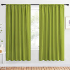 NICETOWN 2 Panels Blackout Curtains, Rod Pocket Window Curtains Room Darkning Drapes for Bedroom/Living Room, Thermal Insulated Solid Draperies for Home Office/Study, 62 by 72-Inch, Fresh Green