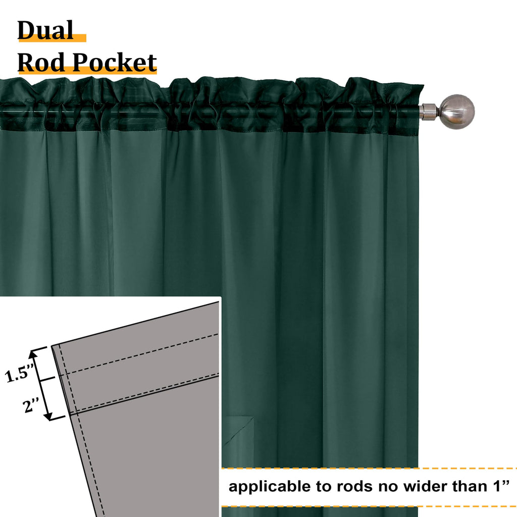 Aiyufeng Hunter Green Sheer Curtain Drapes 84 Inch Length 2 Panels for Living Room, Light Filtering Voile Green Drapes for Bedroom, Patio, Sliding Door, Each 40" W x 84" L
