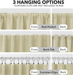 Deconovo Blackout Curtains, Thermal Insulated, W52 x L54 2 Panels, Back Tab, Machine Washable, Room-Darkening Drapes for Bedroom/Living Room Beige