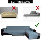 Easy-Going Sofa Slipcover L Shape Sofa Cover Sectional Couch Cover Furniture Protector Mat for Pets Dog Cat (Large, Light Blue/Light Blue)