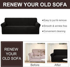 U-NICE HOME Recliner Chair Covers Stretch Couch Cover Sofa Cover Sofa Slipcover Furniture Protector for Chair Cover Pet Friendly(Armchair, Black)