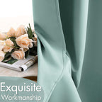 MIULEE Aqua Blackout Bedroom Curtains Drapes 72 Inch Long 52"x72"