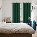 BGment Blackout Curtains for Bedroom - Grommet Thermal Insulated Room Darkening Drapes for Living Room, Set of 2 Panels (70 x 63 Inch, Emerald Green)