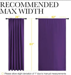 NICETOWN Living Room Curtains for Window - Energy Efficient & Noise Reducing Thermal Insulated Rod Pocket Blackout Drapes/Draperies for Living Room (Royal Purple, 2 Panels, W62 inches x L63 inches)